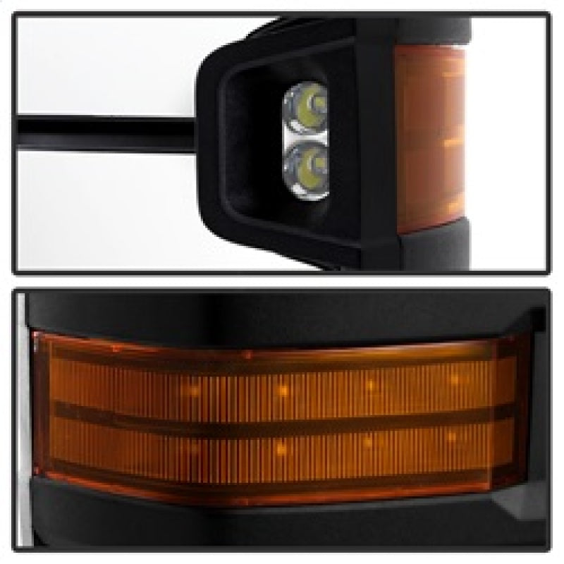 SPYDER xTune Chevy Silverado 14-16 Heated Amber LED Signal Telescoping Mirrors MIR-CSIL14S-G2-PWH-AM-SET 9936708 9936708 Photo - Unmounted