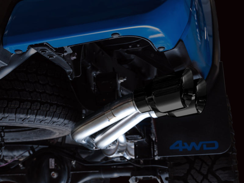 AWE Tuning AWE 16-22 Toyota Tacoma 0FG Catback Exhaust w/ BashGuard - Dual Diamond Black Tips 3015-33826 3015-33826 Photo - Mounted