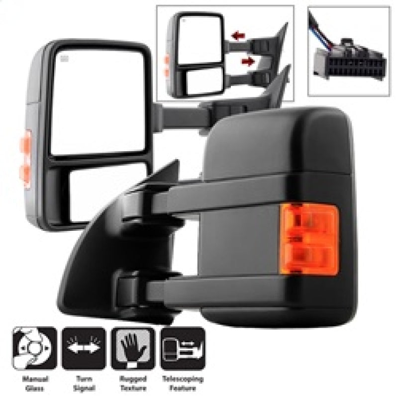 SPYDER xTune 99-15 Ford SuperDuty L/R Manual Extendable - Manual Adjust Mirror MIR-FDSD08S-MA-AM-SET 9935794 9935794 Photo - Primary