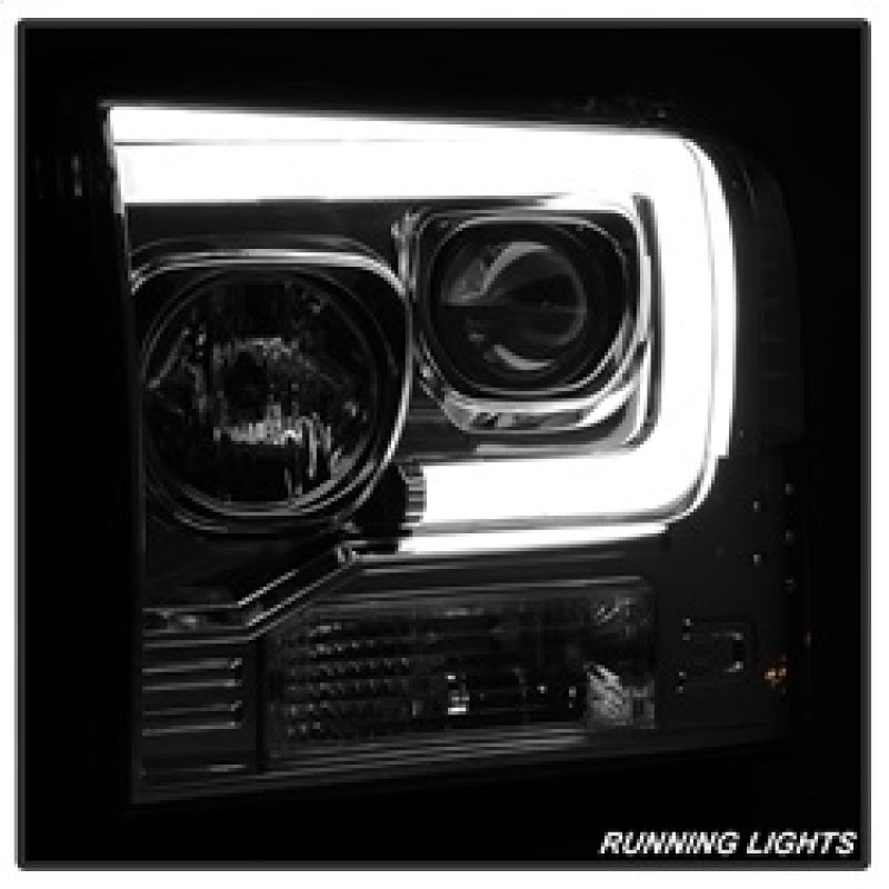 Spyder 05-07 Ford F250/350/450 SD Ver 2 Proj Headlights - Light Bar DRL - Black PRO-YD-FS05V2-LB-C 5084682 5084682 Photo - Unmounted