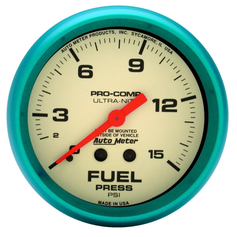Autometer 2-5/8 Ultra-Nite F/P Gauge 0-15psi ATM4511 4511 Photo - Primary