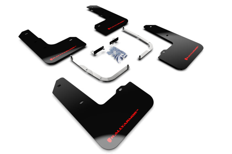 Rally Armor 2019 Hyundai Veloster N Black UR Mud Flap Red Logo MF57-UR-BLK/RD Photo - Primary