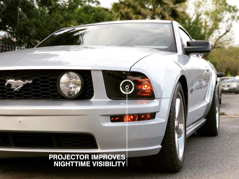 Raxiom 05-09 Ford Mustang Halogen 2010 Style LED Halo Headlights-Blk Hsng(Clear Lens/Excludes GT500) 101682 101682 Photo - Close Up