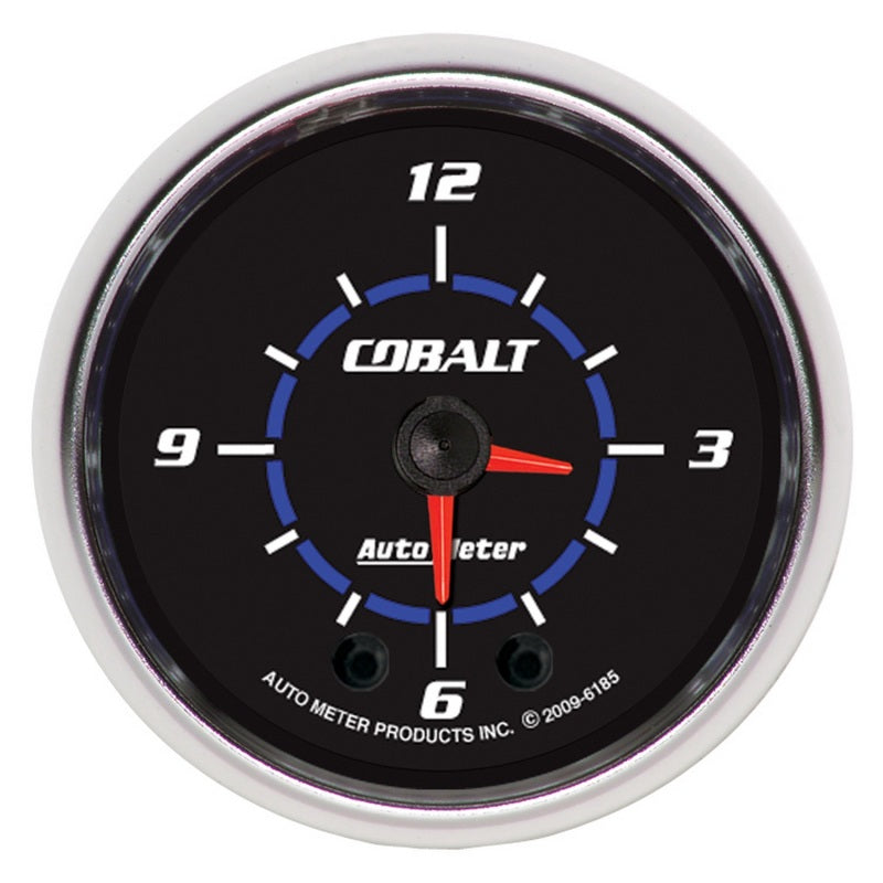 Autometer Gauge, Clock, 2 1/16", 12Hr, Analog, Cobalt 6185 Photo - Primary