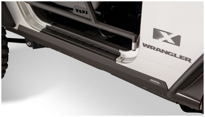 Bushwacker 07-18 Jeep Wrangler Trail Armor Rocker Panel and Sill Plate Cover - Black 14011 14011 Photo - Mounted