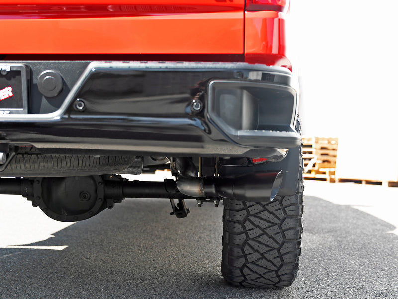 aFe Vulcan Series 3in 304SS Exhaust Cat-Back w/Blk Tip 2019 GM Silverado/Sierra 1500 V6-4.3L/V8-5.3L 49-34106-B 49-34106-B Photo - Mounted