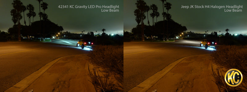 KC HiLiTES 7" Gravity® LED Pro - Single Headlight - SAE/ECE - 40W Driving Beam - Universal / 07-18 Jeep JK 4234 4234 Photo - lifestyle view