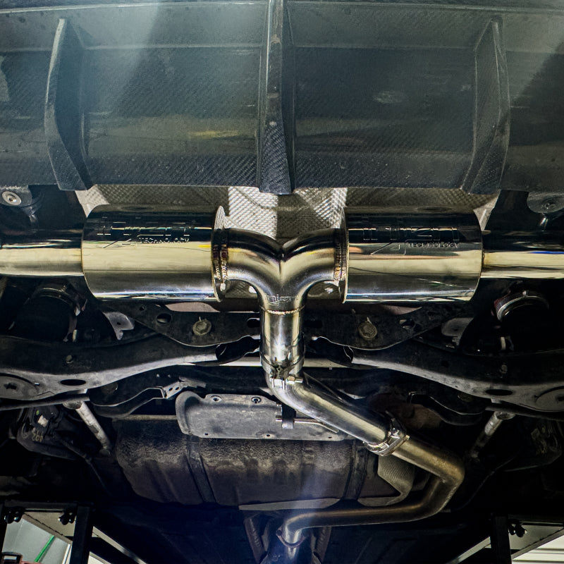 Injen 19-22 Hyundai Veloster N L4 2.0L Turbo Performance SS Axle Back Exhaust System - Burnt Ti Tips SES1343ABTT SES1343ABTT Photo - Mounted
