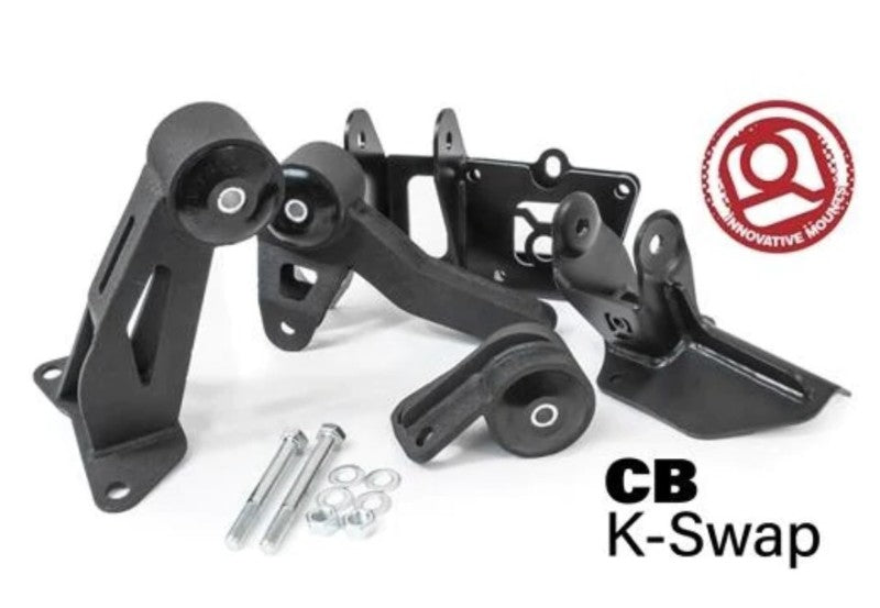 Innovative 90-93 Accord K-Series Black Steel Mounts 75A Bushings (Not K24 Trans) 99352-75A