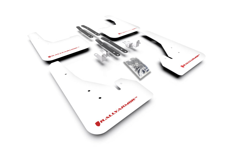 Rally Armor 18-22 Toyota Corolla Hatchback White UR Mud Flap Red Logo MF67-UR-WH/RD MF67-UR-WH/RD Photo - Primary