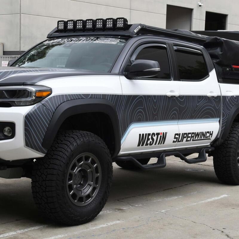 Westin 2016-2018 Toyota Tacoma Double Cab 4dr Wade In-Channel Wind Deflector 4pc - Smoke 72-88433 72-88433 Photo - lifestyle view