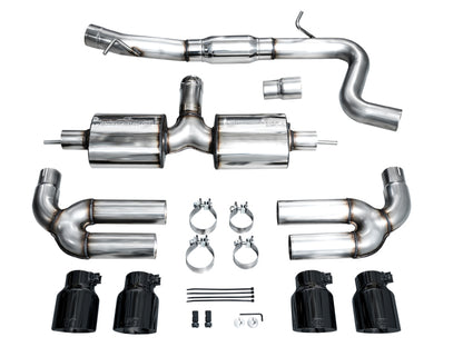 AWE Tuning AWE 22-24 Audi 8Y S3 Touring Edition Exhaust - Diamond Black Tips 3015-43897 3015-43897 Photo - out of package