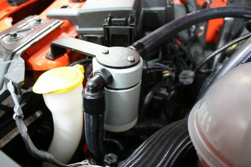 J&L 15-19 Ford Mustang GT/15-19 Ford Mustang GT350 Passenger Side Oil Separator 3.0 - Clear Anodized 3030P-C 3030P-C Photo - Primary