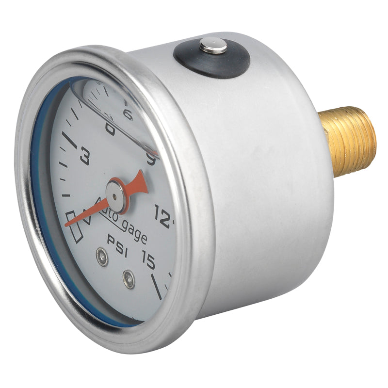 Autometer 1-1/2" Pressure, 0-15 Psi, Mechanical, White 2175 User 3