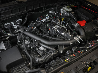 aFe 21-22 Ford Bronco V6-2.7Ltt BladeRunner Alum Hot & Cold Charge Pipe Kit - Black 46-20584-B 46-20584-B Photo - Mounted