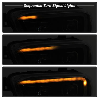 SPYDER xTune 16-18 Toyota Tacoma SR/SR5 DRL Proj Headlights w/Turn Signal - Blk Smk (PRO-JH-TTA16-SR-BSM) 9043000 9043000 Photo - Unmounted