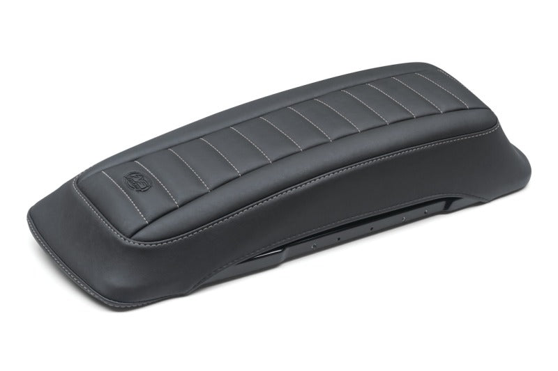 Mustang Motorcycle Mustang 97-13 HD FL Touring Saddlebag Tour-Pak Lid Covers (Pair) Deluxe - Black w/ Grey Stitching 77637GM 77637GM User 1