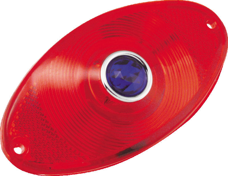 Bikers Choice Replacement Red Cat Eye Taillight Lens With Blue Dot Custom 491260 491260 Photo - Primary