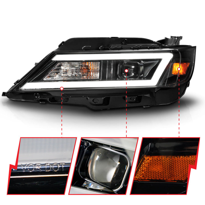 ANZO 14-20 Chevrolet Impala Square Projector LED Bar Headlights w/ Black Housing 121574 121574 User 2