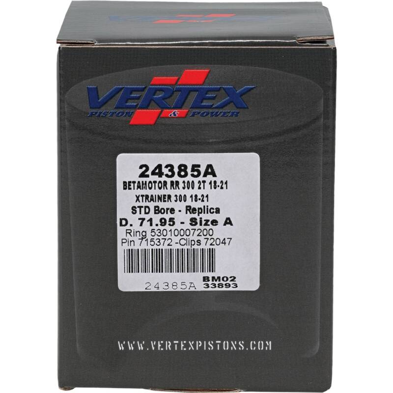 Vertex Pistons Vertex Piston 18-21 Beta RR 2T 300 300cc Cast Replica Piston Kit 24385A 24385A Photo - Primary