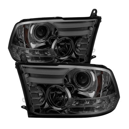 Spyder Dodge Ram 13-15 Projector Headlights Light Bar DRL Smoke PRO-YD-DR13-LBDRL-SM 5081735 5081735 Photo - Primary
