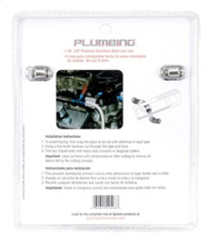 Spectre Stainless Steel Flex Fuel Line 3/8in. ID - 3ft. w/Chrome Clamps 29498 29498 Photo - in package