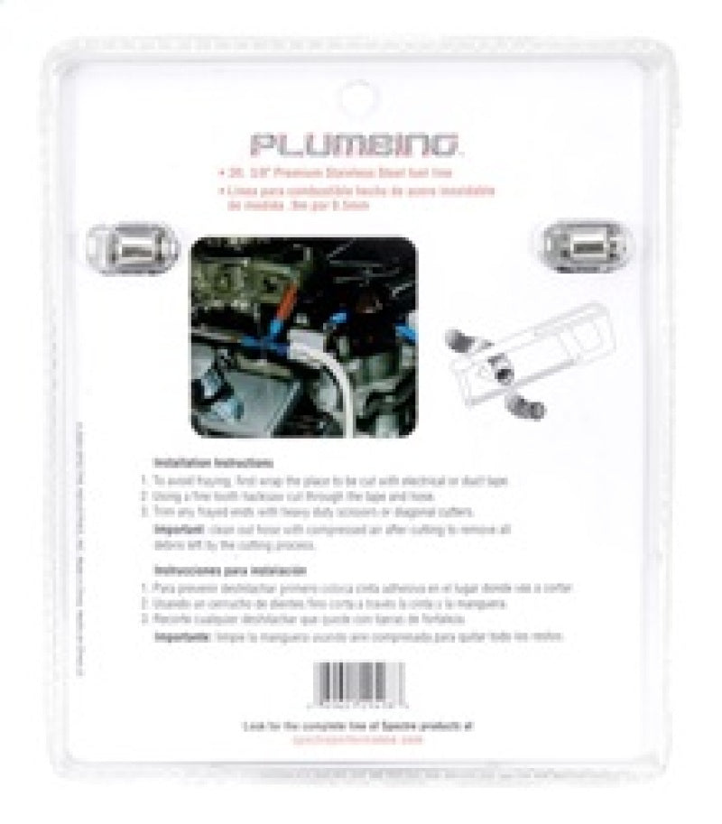Spectre Stainless Steel Flex Fuel Line 3/8in. ID - 3ft. w/Chrome Clamps 29498 29498 Photo - in package
