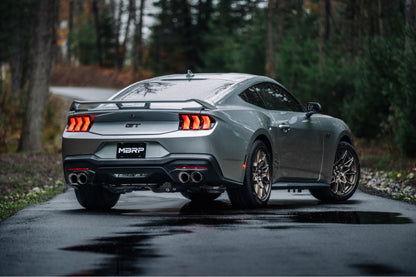MBRP 2024+ Ford Mustang 5.0L T304 SS 3in Cat-Back Dual Split Exhaust w/ Quad Tips (Valve Delete) S7282304 S7282304 Photo - Mounted