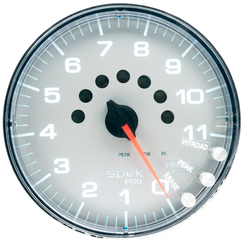 Autometer Spek-Pro Gauge Tachometer 5in 11K Rpm W/Shift Light & Peak Mem Silver/Chrome P239218 P239218 User 2