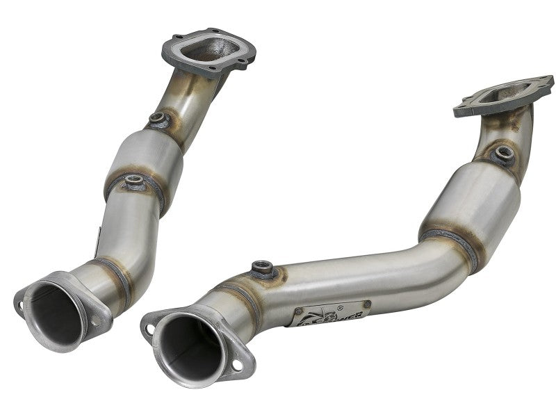 aFe POWER 14-18 Chevrolet Corvette C7 & Z06 Twisted Steel 3in 304 Stainless Steel Mid Pipe w/ Cat 48-34130-1YC 48-34130-1YC Photo - Primary