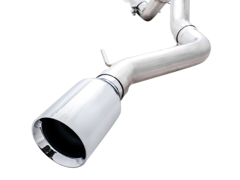 AWE Tuning 2021+ Ford Bronco 0FG Single Rear Exit Exhaust w/Chrome Silver Tip & Bash Guard 3015-22789 3015-22789 Photo - Close Up