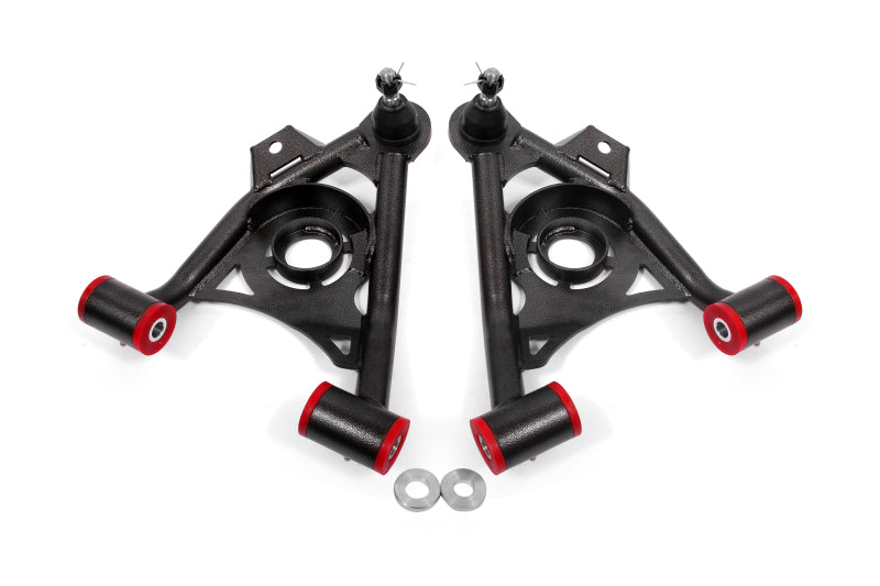 BMR Suspension BMR 79-93 Fox Mustang Non-Adj Lower A-Arms Standard Ball Joint Spring Pocket - Black Hammertone AA034H AA034H Photo - Primary