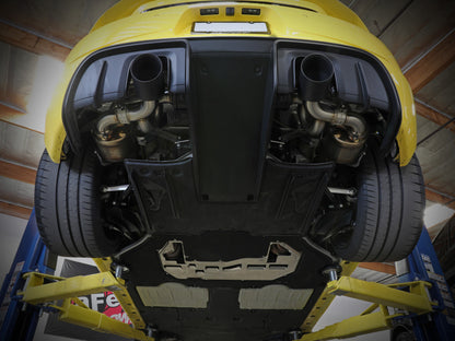 aFe MACHForce XP 2.25in-2.5in 304SS Exhaust Cat-Back 20-22 Porsche Cayman GT4 (718) - Carbon Tips 49-36443-C 49-36443-C Photo - Mounted
