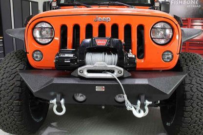 Fishbone Offroad 07-18 Jeep Wrangler JK Rubicon Unlimited Steel Front Bumper - Blk Txtrd Powdercoat FB22045 FB22045 Photo - lifestyle view