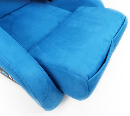 NRG FRP Bucket Seat ULTRA Edition - Large (Blue Alcantara/Gold Glitter Back) FRP-302BL-ULTRA FRP-302BL-ULTRA Photo - Primary