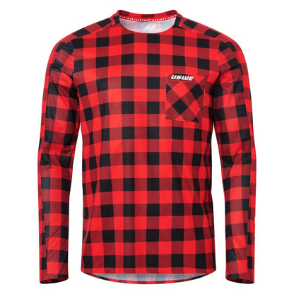 USWE Flannel Long Sleeve Lightweight Off-Road Jersey Flame Red - Small 80951061400104 80951061400104 User 1