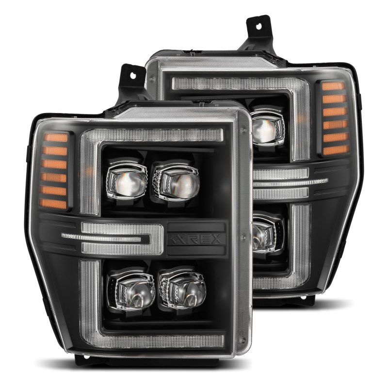 AlphaRex 08-10 Ford F250-550 NOVA-Series LED Projector Headlights Black w/Activ Light/Seq Signal 880310 880310 Photo - Primary
