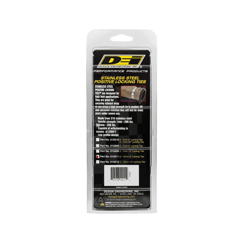 DEI Stainless Steel Positive Locking Tie 1/2in (12mm) x 9in - 8 per pack 10211 10211 Photo - Unmounted