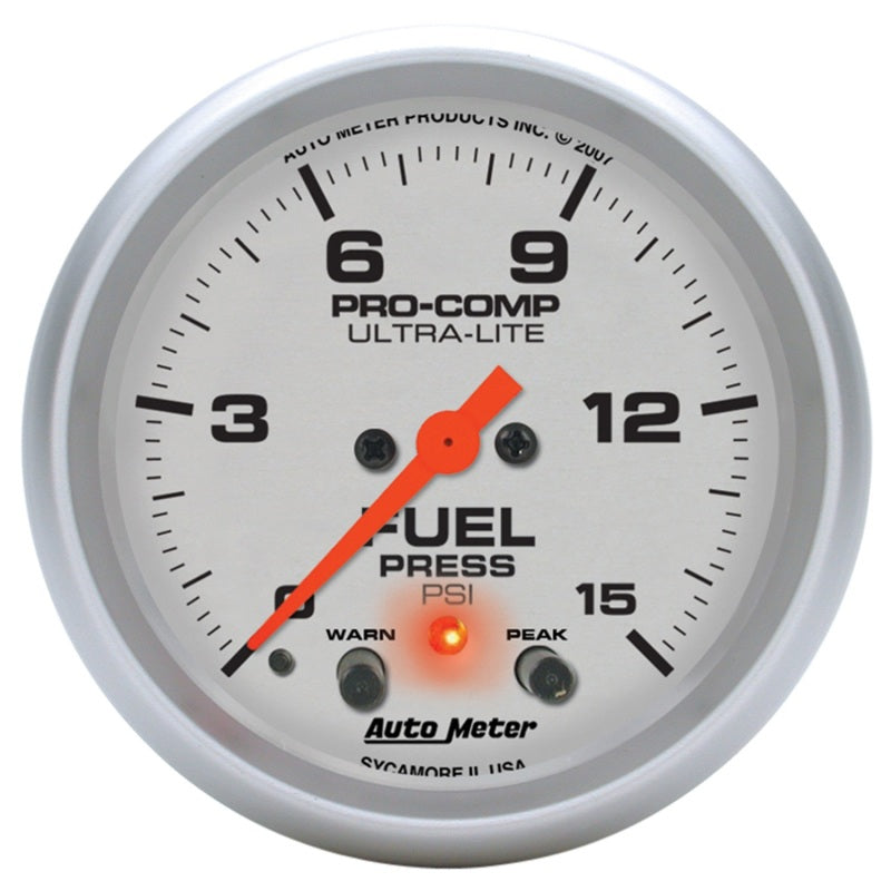 Autometer Gauge, Fuel Press, 2 5/8", 15Psi, Digital Stepper Motor W/Peak & Warn 4470 Photo - Primary