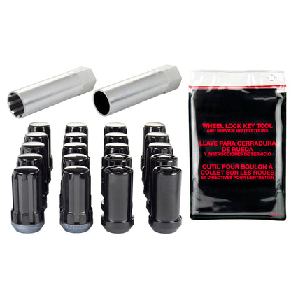 McGard SplineDrive Tuner 5 Lug Install Kit w/Locks & Tool (Cone) M14X1.5 / 22mm Hex - Blk 65515BK 65515BK Photo - Primary