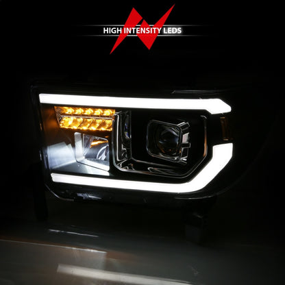 ANZO 2007-2014 Toyota Tundra Projector Light Bar H.L Black Amber(Led High Beam) (Halogen Version) 111447 111447 Photo - Unmounted
