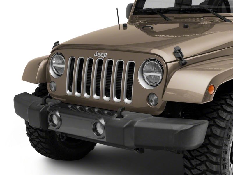 Raxiom 97-18 Jeep Wrangler TJ & JK Axial 7-In LED Headlights w/ DRL - Blk Housing (Clear Lens) J143372 J143372 Photo - Close Up