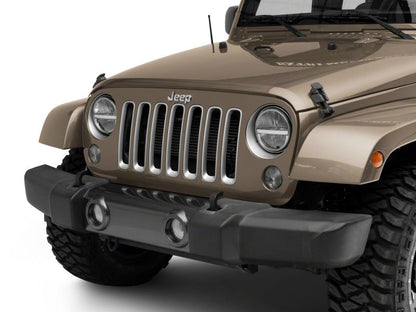 Raxiom 97-18 Jeep Wrangler TJ & JK Axial 7-In LED Headlights w/ DRL - Blk Housing (Clear Lens) J143372 J143372 Photo - Close Up