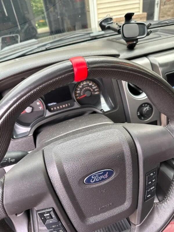 BuiltRight Industries 09-14 Ford Raptor Steering Wheel Stripe Kit - Red 108001 108001 Photo - lifestyle view