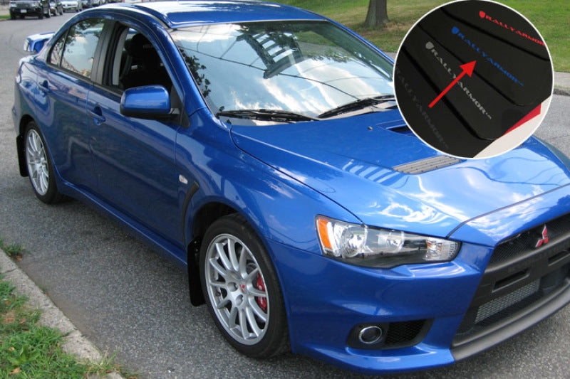 Rally Armor 08+ EVO X UR Mud flap Blue logo MF10-UR-BLK/BL User 1