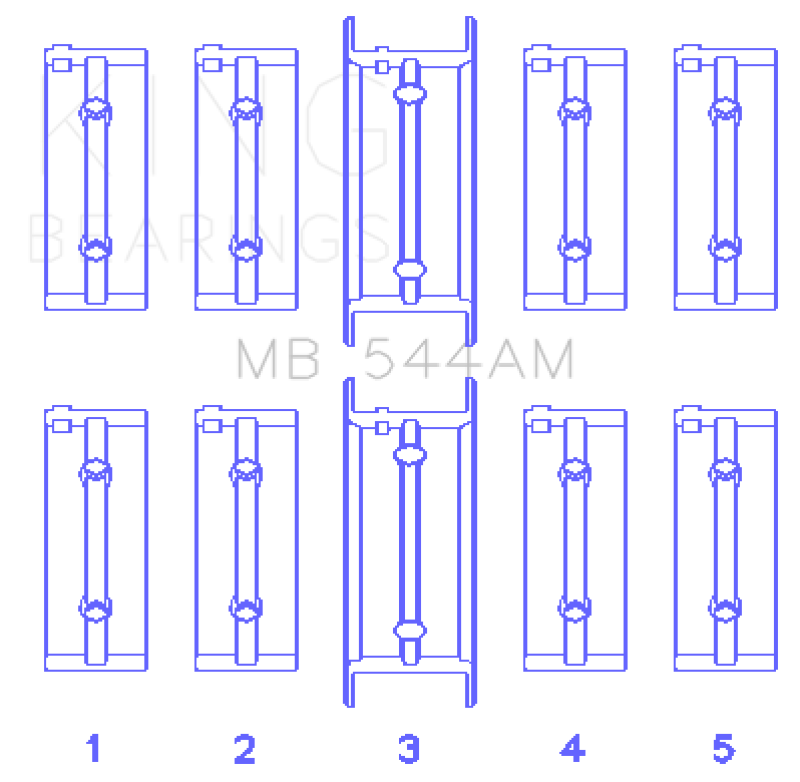 King Engine Bearings King BMW M10B15/18/20 (Size STD) Performance Main Bearing Set MB544AM MB544AM Photo - Primary