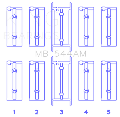 King Engine Bearings King BMW M10B15/18/20 (Size STD) Performance Main Bearing Set MB544AM MB544AM Photo - Primary