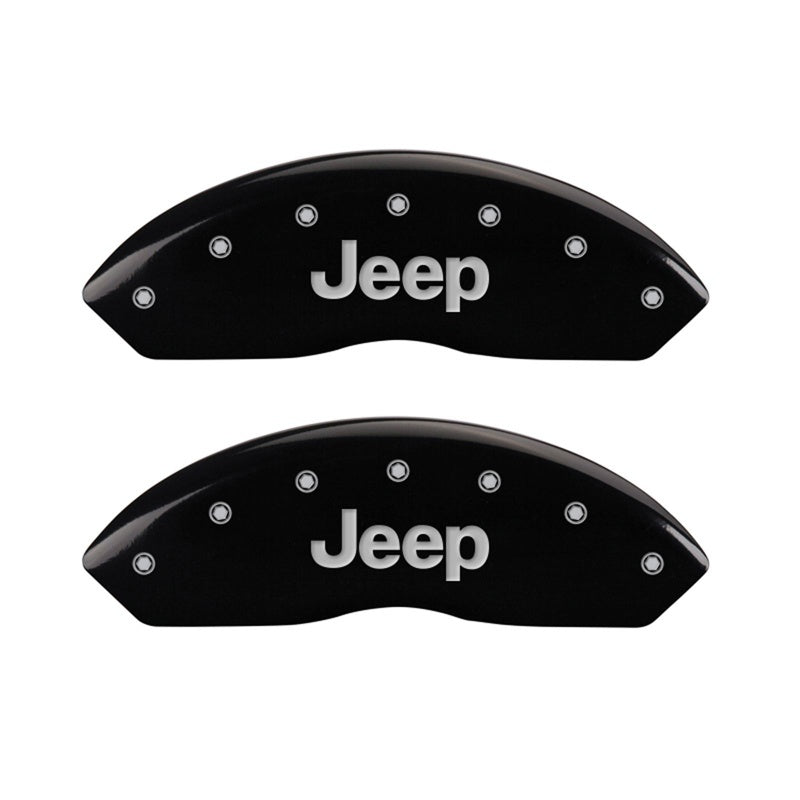 MGP Front set 2 Caliper Covers Engraved Front JEEP Black finish silver ch 42009FJEPBK 42009FJEPBK Photo - Primary