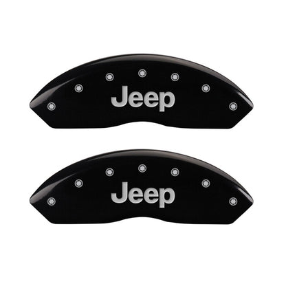 MGP Front set 2 Caliper Covers Engraved Front JEEP Black finish silver ch 42009FJEPBK 42009FJEPBK Photo - Primary