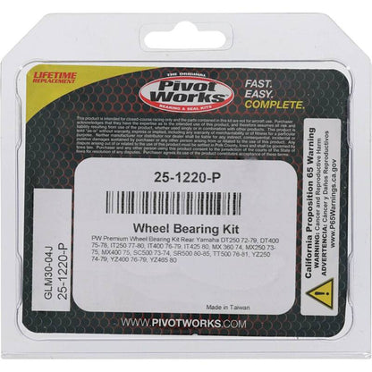 Pivot Works Yamaha Wheel Bearing Kit Premium Bearings 25-1220-P 25-1220-P Photo - Primary